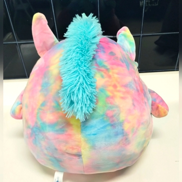 Hug Fun Tie dye unicorn Pegasus pony round squishy plush stuffed animal fairy co - Picture 7 of 14